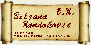 Biljana Mandoković vizit kartica